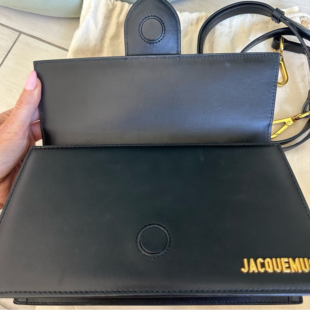 Jacquemus, The Grande Bambino, Black Leather Crossbody, Satchel Handbag 🖤 - Picture 5 of 10